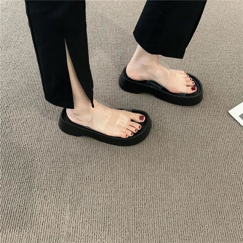 Dép dép đáy dày trong suốt mùa xuân và mùa hè