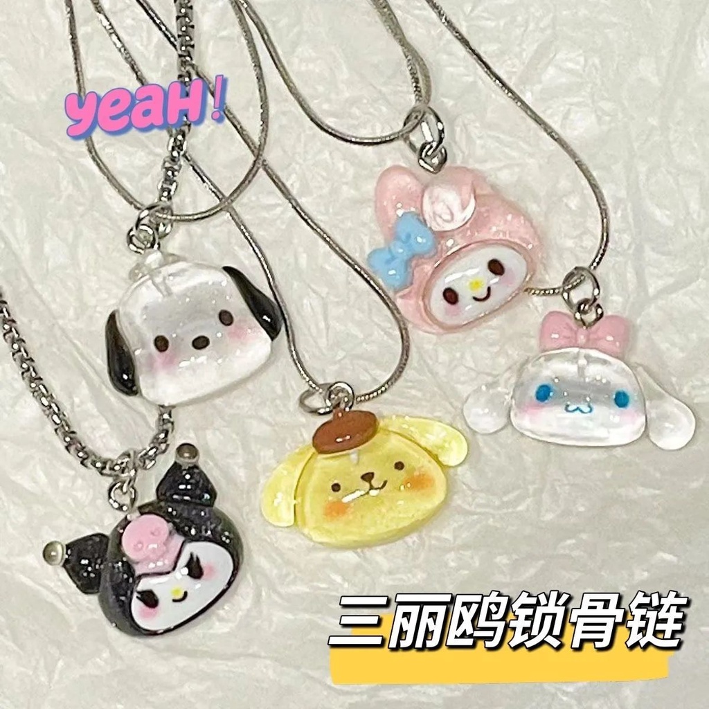 Vòng cổ Mặt Hình Chú Chó Douyin Explosive Sanrio Dễ Thương Cho Cặp Đôi