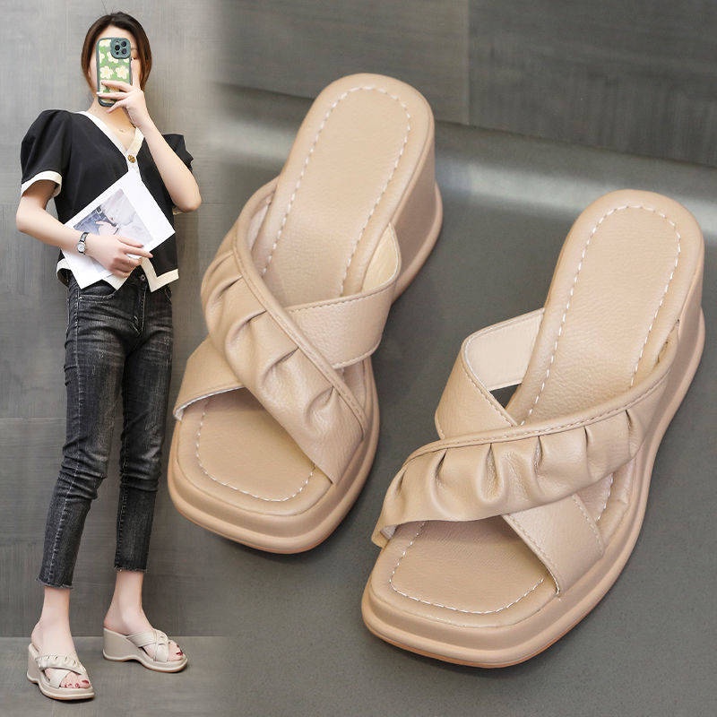 Dép cao gót đế xuồng đế dày da mềm mẫu mới thời trang