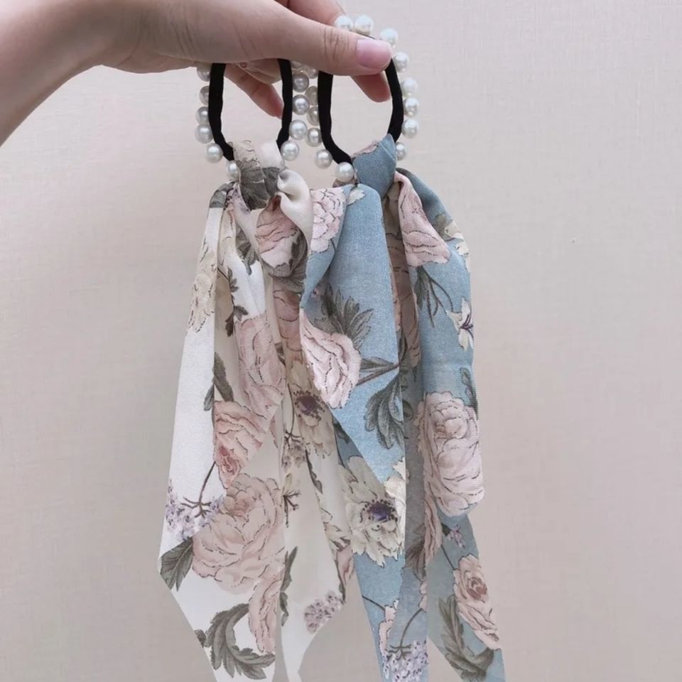 Dây Cột Tóc Đính Hoa Và Ngọc Trai Lớn Hợp Thời Trang Cho Nữ