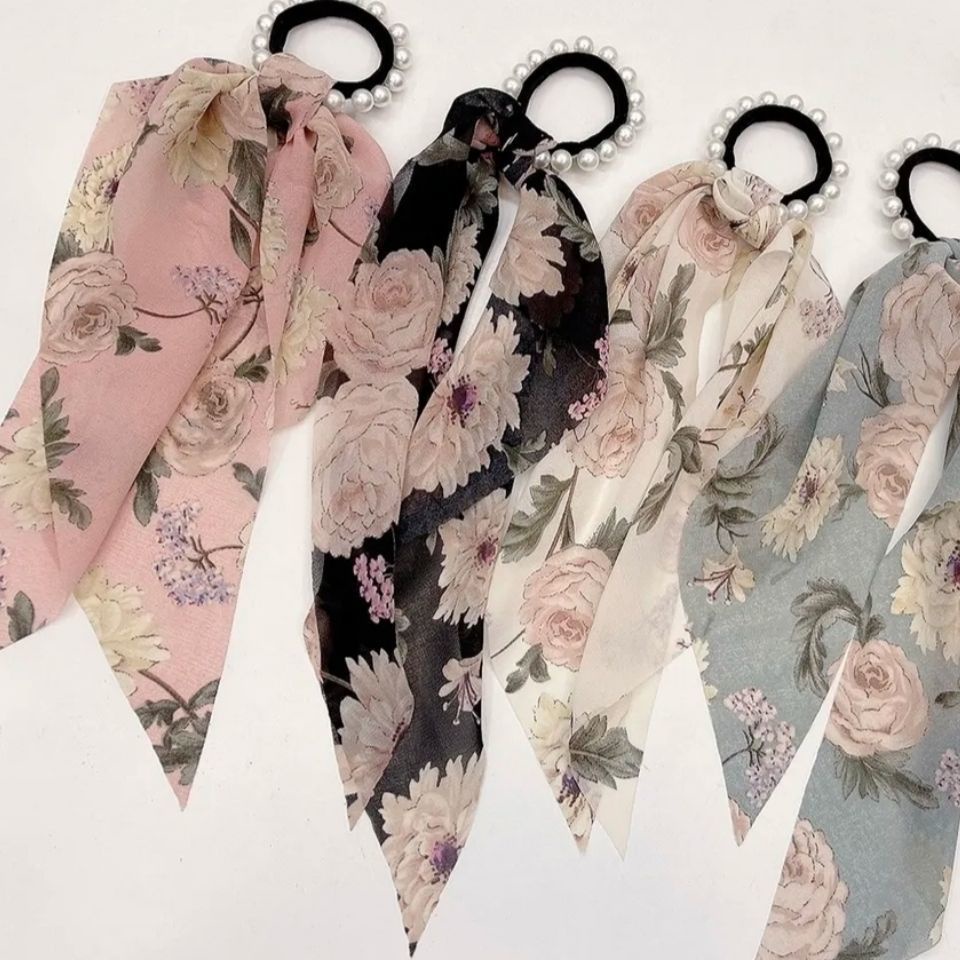 Dây Cột Tóc Đính Hoa Và Ngọc Trai Lớn Hợp Thời Trang Cho Nữ