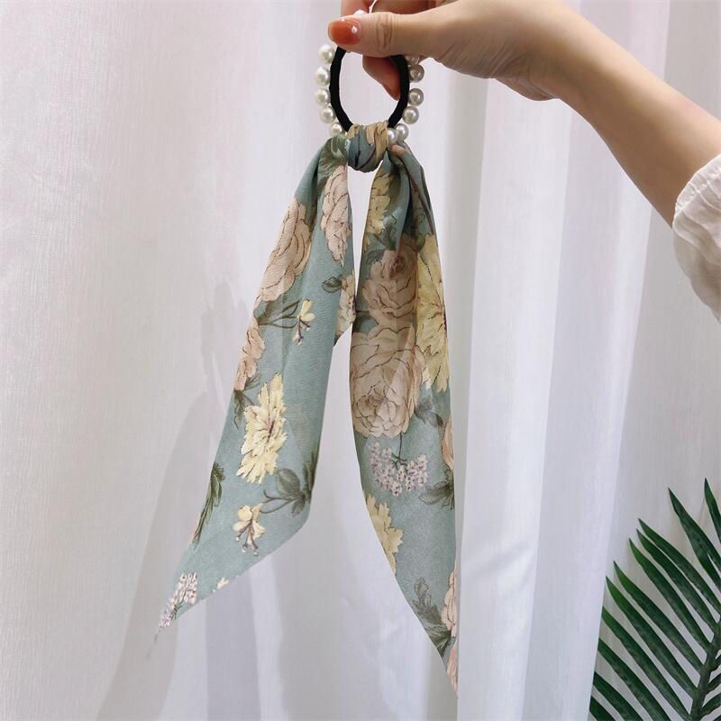 Dây Cột Tóc Đính Hoa Và Ngọc Trai Lớn Hợp Thời Trang Cho Nữ