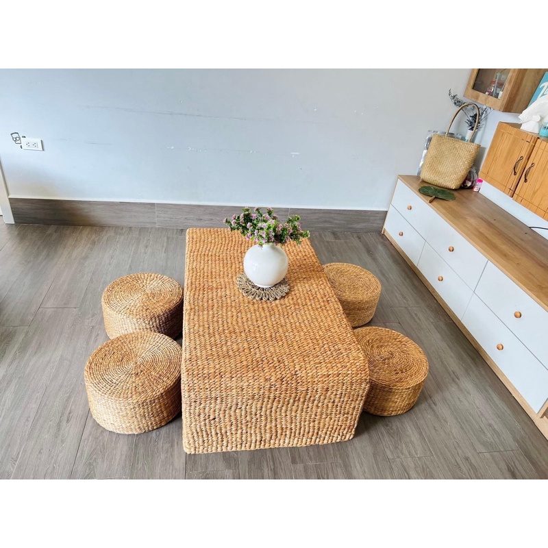 Đôn cói lục bình nhiều kích thước, ghế bệt, bàn tròn trang trí nhà cửa, đôn giá rẻ, bàn bệt, phông nền