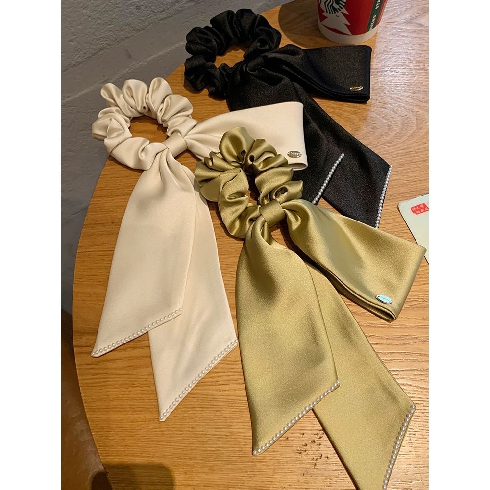 Dây Cột Tóc Ruy Băng Satin Cao Cấp Phong Cách Công Chúa Kiểu Pháp Hàng Mới