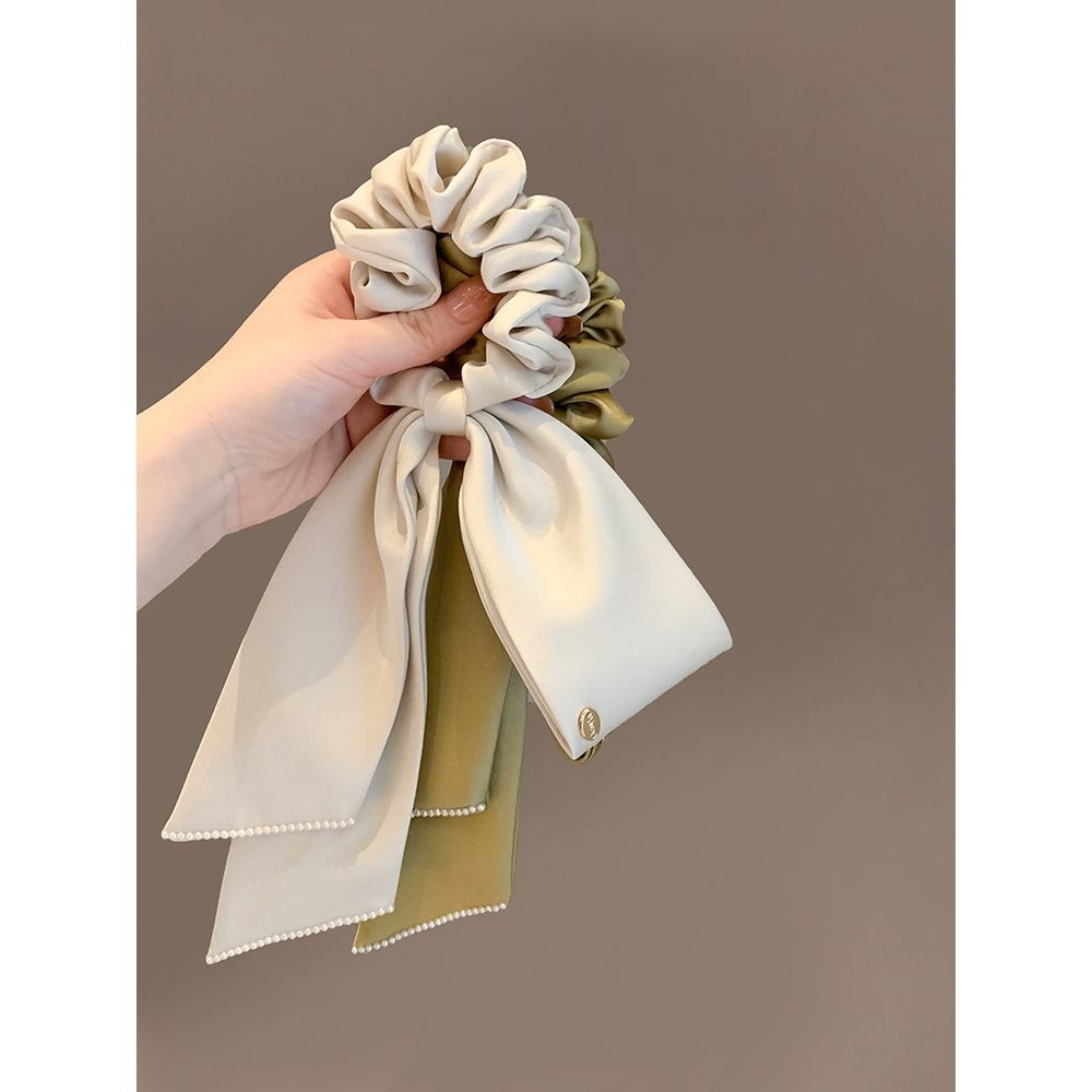 Dây Cột Tóc Ruy Băng Satin Cao Cấp Phong Cách Công Chúa Kiểu Pháp Hàng Mới