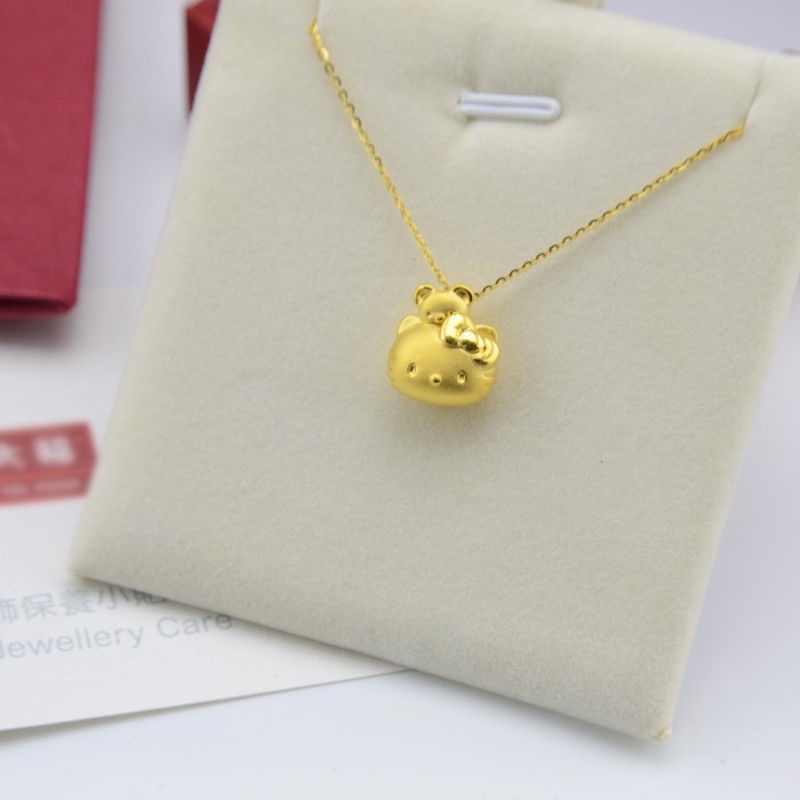 Vòng cổ Vàng 24K Mặt Hello KITTY 9999 Xinh Xắn Cho Nữ