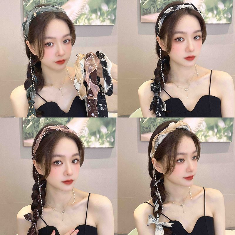 Kẹp Tóc Dạng Chuỗi Hạt Ngọc Trai Sang Trọng Chống Trượt Phong Cách Pháp