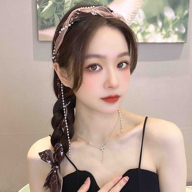 Kẹp Tóc Dạng Chuỗi Hạt Ngọc Trai Sang Trọng Chống Trượt Phong Cách Pháp