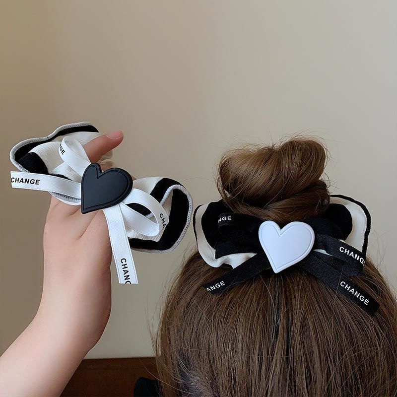 Dây Cột Tóc Màu Trắng Đen Thiết Kế Tinh Tế Thời Trang Mùa Hè Cho Nữ