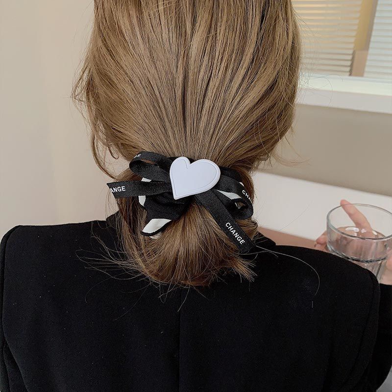Dây Cột Tóc Màu Trắng Đen Thiết Kế Tinh Tế Thời Trang Mùa Hè Cho Nữ
