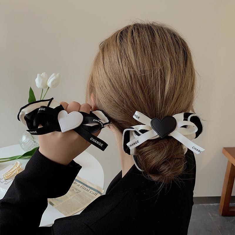 Dây Cột Tóc Màu Trắng Đen Thiết Kế Tinh Tế Thời Trang Mùa Hè Cho Nữ