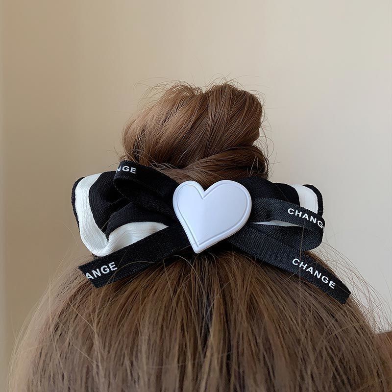 Dây Cột Tóc Màu Trắng Đen Thiết Kế Tinh Tế Thời Trang Mùa Hè Cho Nữ