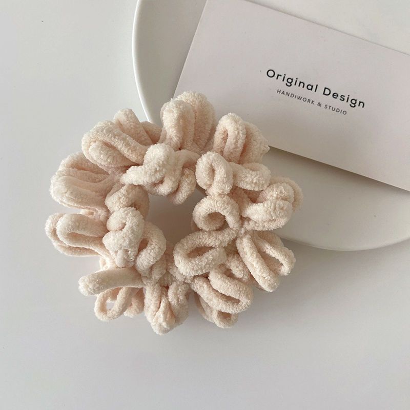 Dây Cột Tóc Cao Su Co Giãn Bọc Vải Lông Phong Cách Hàn Quốc