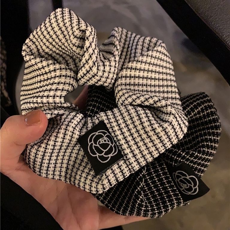 Dây Cột Tóc Cao Cấp Họa Tiết Hoa Phong Cách Retro Pháp