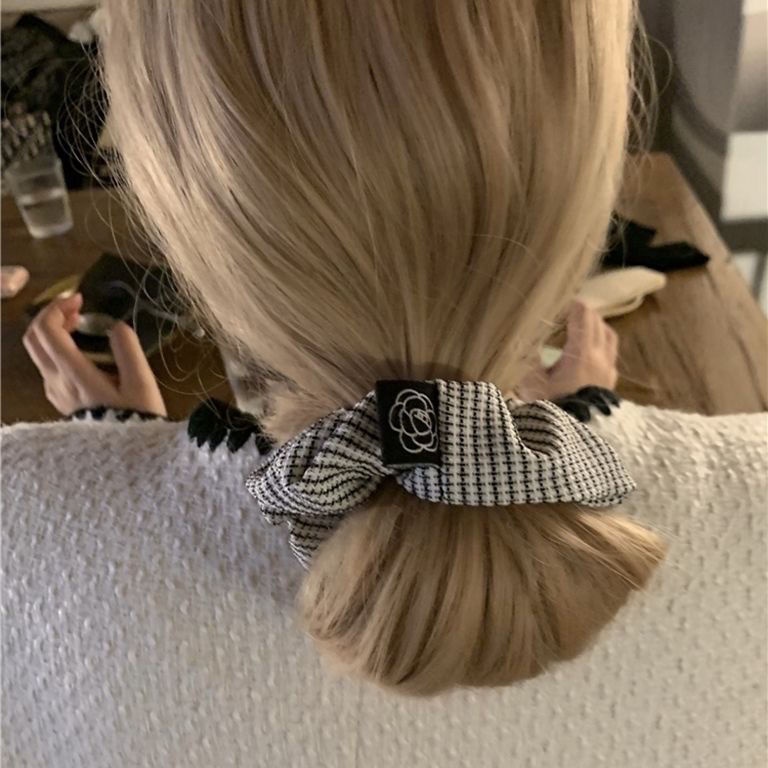 Dây Cột Tóc Cao Cấp Họa Tiết Hoa Phong Cách Retro Pháp