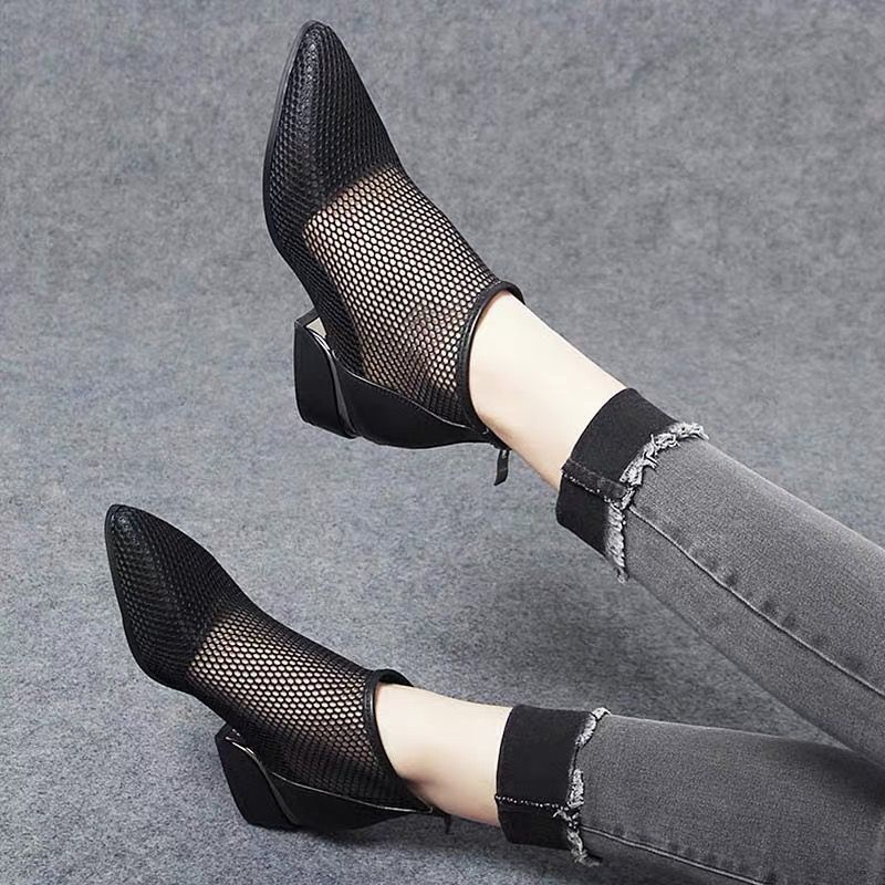 Giày Bốt Martin Phối Lưới Thoáng Khí Phong Cách Mới 2022