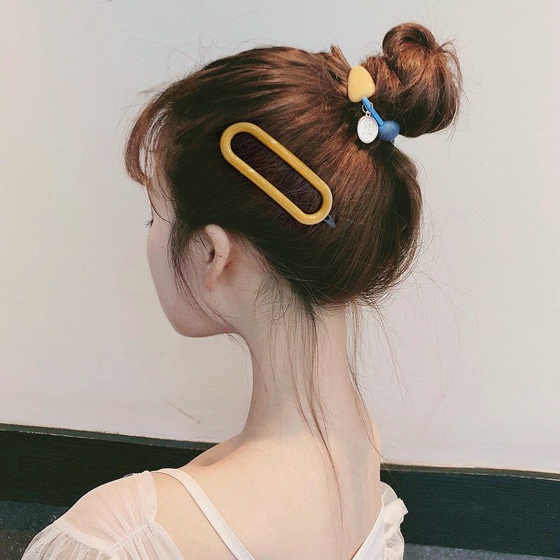 Kẹp Tóc Nữ Hình Oval Màu Sắc Retro Thời Trang