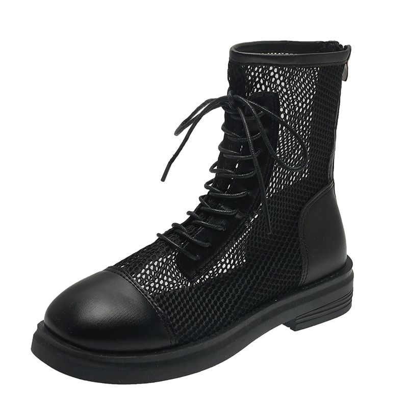 Giày Bốt Martin Phối Lưới Mỏng Thoáng Khí Thời Trang Mùa Hè 2022 Mới Cho Nữ