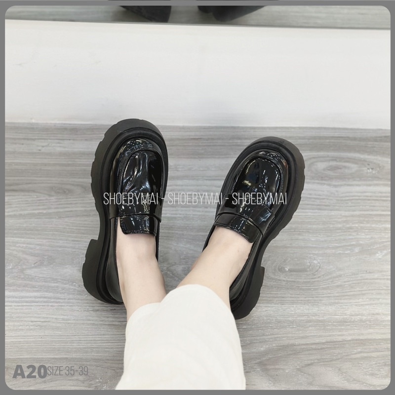 Giày loafer da bóng cách điệu A20