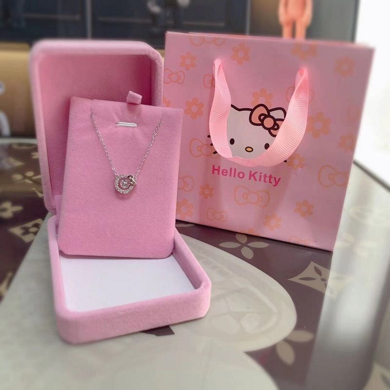 Vòng cổ Bạc Thông Minh Hình Mèo Kitty Thời Trang Cho Nữ