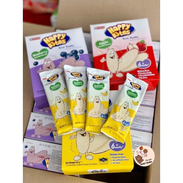 BÁNH GẠO THÁI LAN HAPPY BITES ăn dặm cho bé từ 6m trở lên🥰🥰