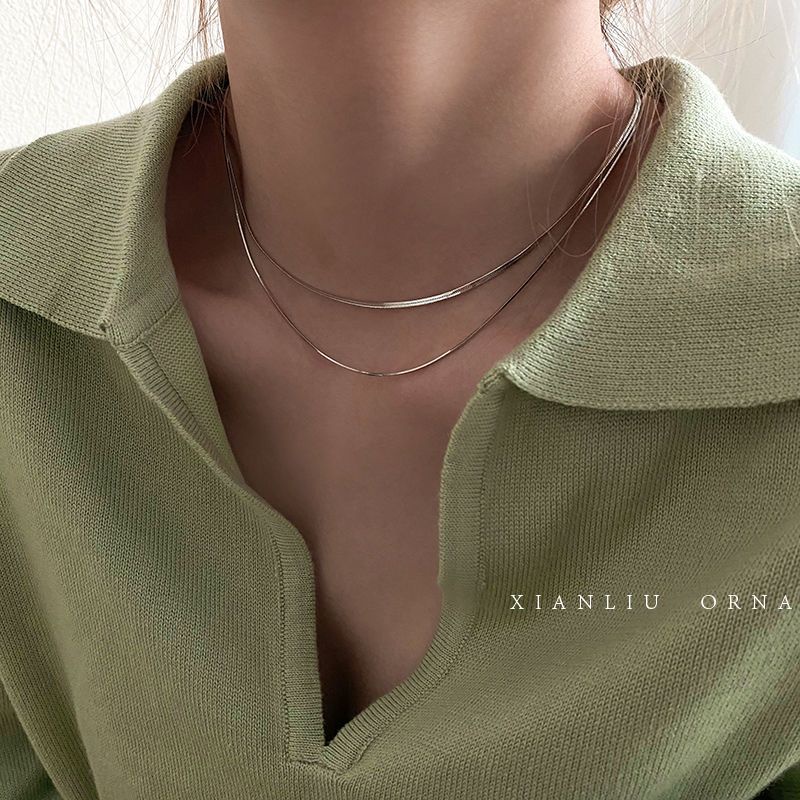 Dây Chuyền Hai Lớp Xếp Chồng Lên Nhau Phong Cách Hip Hop Cá Tính