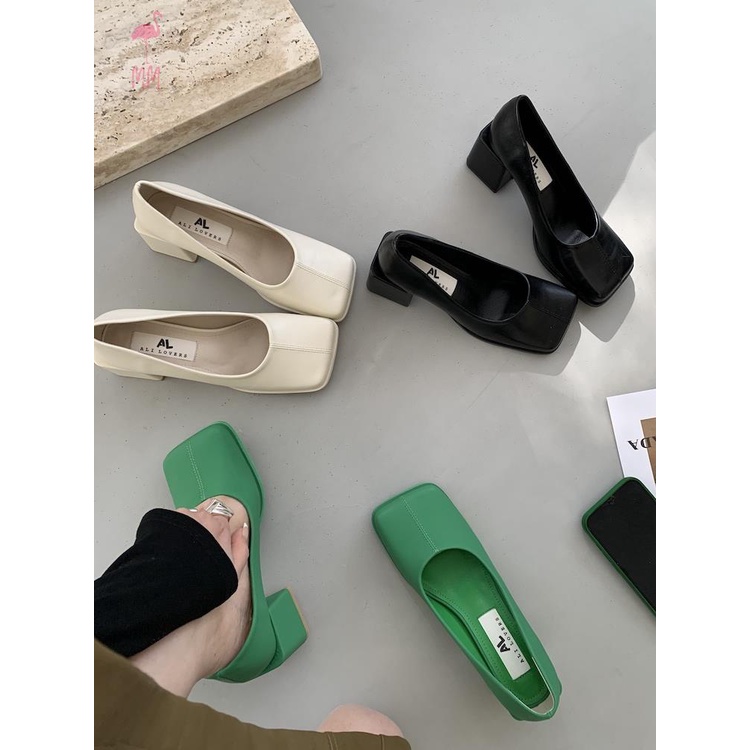 MM nhàGiày cao gót nữ mũi vuông mẫu mới 2023