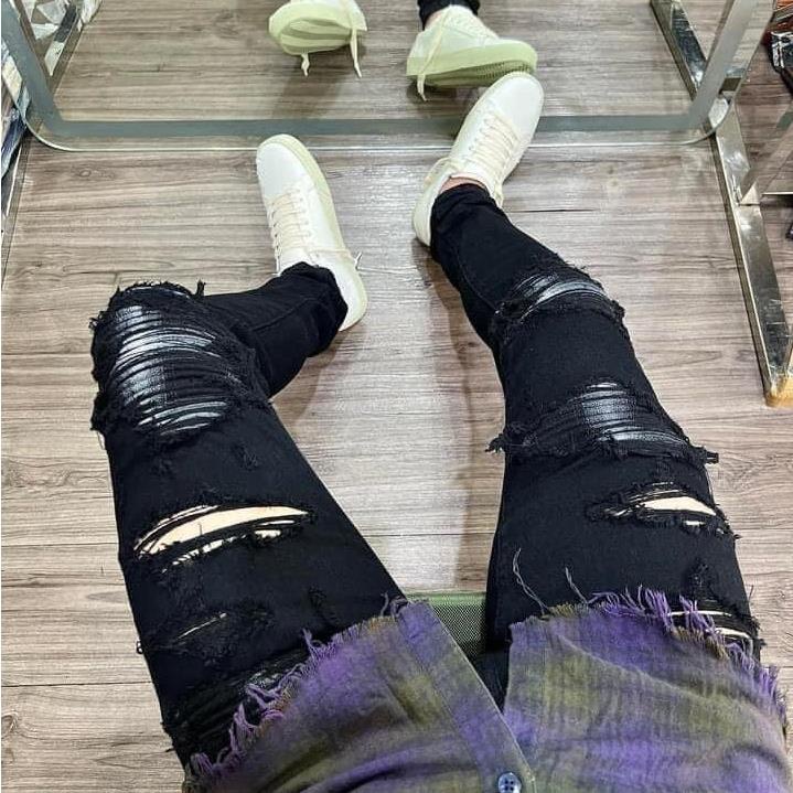 Quần Jean Đen vá Xám bản cứngHàng 4 cúc loại 1