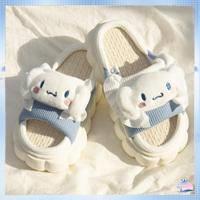 Dép lê tại nhà vải lanh đế dày