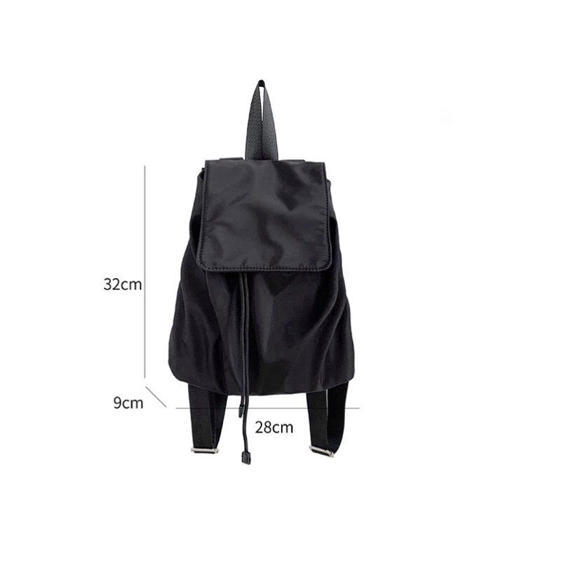 JONA BACKPACK Balo mini vải dù đơn giản Hàn quốc có nắp đậy dây rút cá tính dành cho nữ