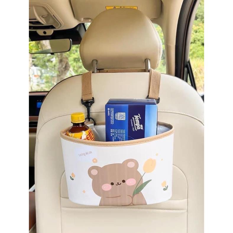 Giỏ Da Pu Treo Sau Ghế Ô Tô, Treo Xe Đẩy Đựng Đồ Siêu Hot ( kèm ảnh thật )