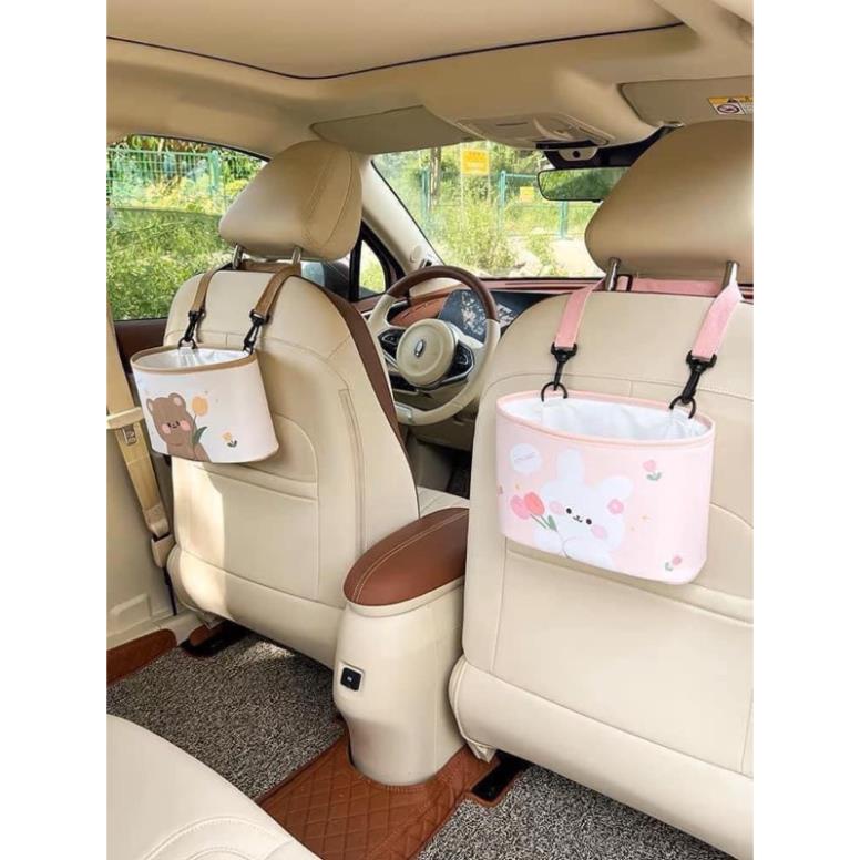 Giỏ Da Pu Treo Sau Ghế Ô Tô, Treo Xe Đẩy Đựng Đồ Siêu Hot ( kèm ảnh thật )