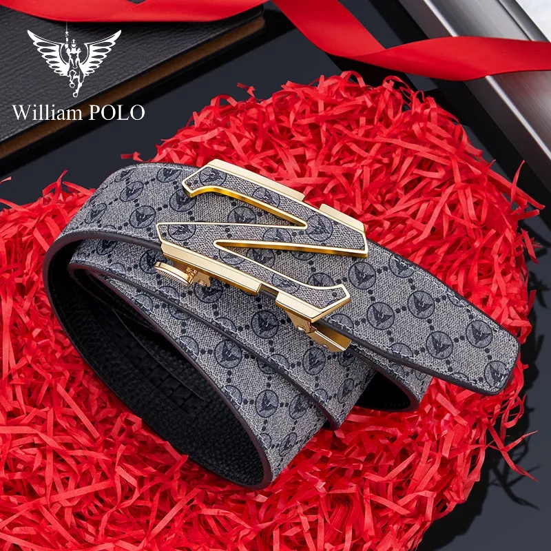 Thắt Lưng Nam Da Bò Thật 100% Cao Cấp Hàng Hiệu WilliamPOLO, Dây Nịt Nam Cao Cấp WP791 Hộp Gỗ Làm Quà Tặng, Quà Biếu