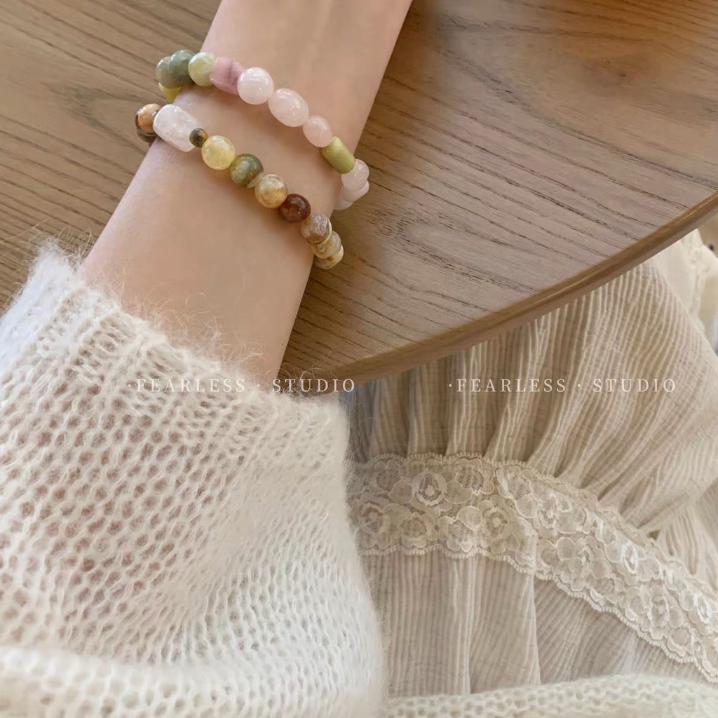 Vòng Tay Chuỗi Hạt Đá Tự Nhiên Phong Cách Trung Hoa Cổ Điển Không Sợ Hãi Mới