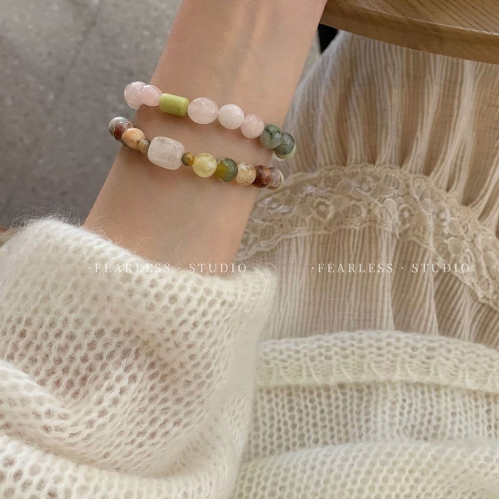 Vòng Tay Chuỗi Hạt Đá Tự Nhiên Phong Cách Trung Hoa Cổ Điển Không Sợ Hãi Mới