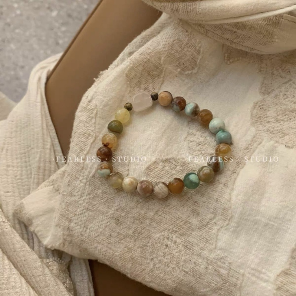 Vòng Tay Chuỗi Hạt Đá Tự Nhiên Phong Cách Trung Hoa Cổ Điển Không Sợ Hãi Mới