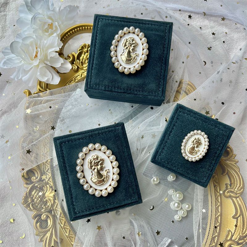 Hộp Đựng Trang Sức Cao Cấp Hình Chim Công Màu Xanh Dương Phong Cách retro