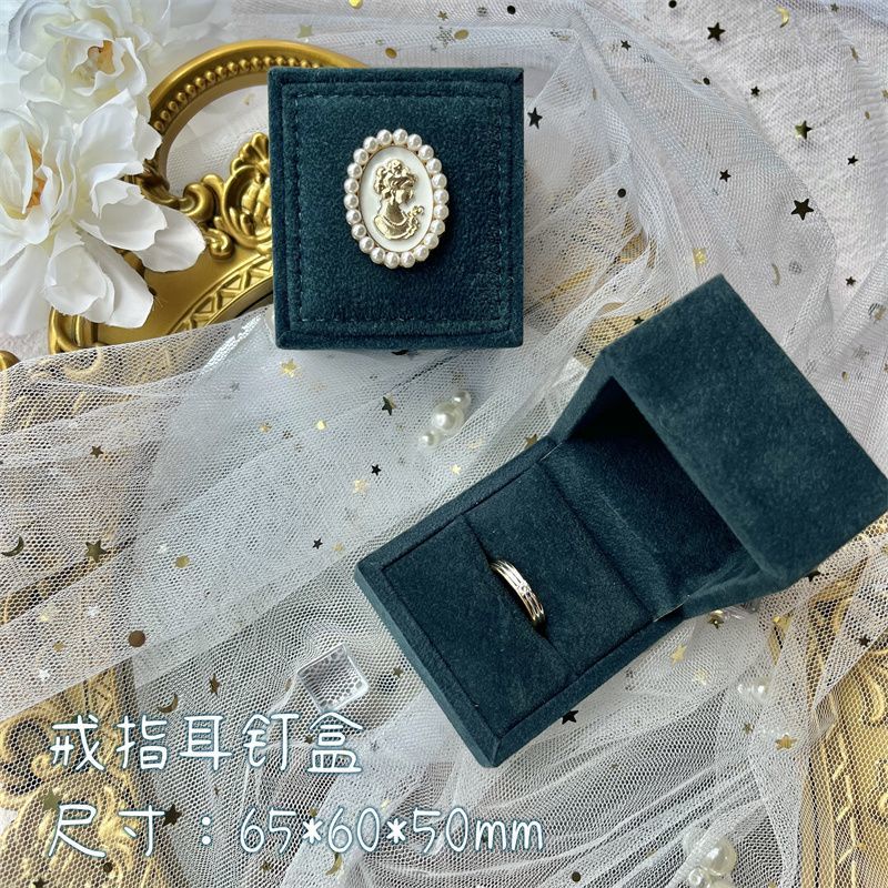 Hộp Đựng Trang Sức Cao Cấp Hình Chim Công Màu Xanh Dương Phong Cách retro