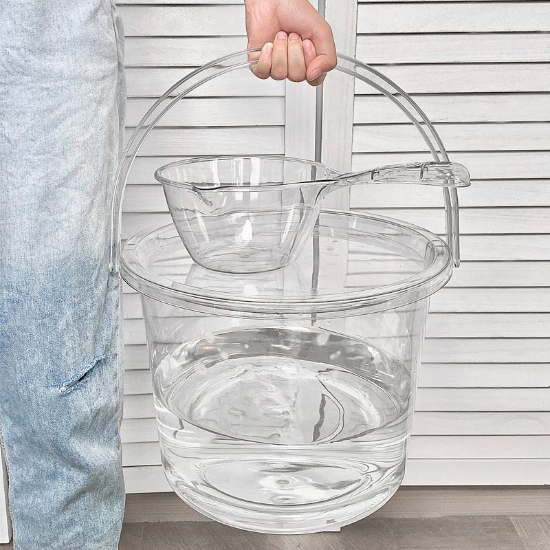 Xô Đựng Nước Giặt Dày Dặn Trong Suốt Kèm Nắp Đậy Tiện Dụng