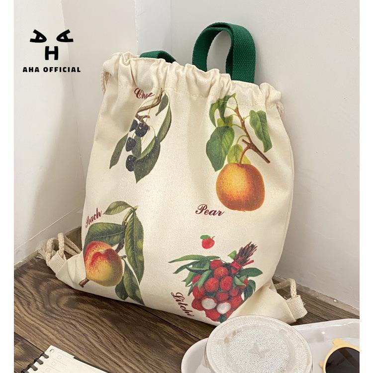 Ba Lô Dây Rút In Họa Tiết Dễ Thương Cho Nữ