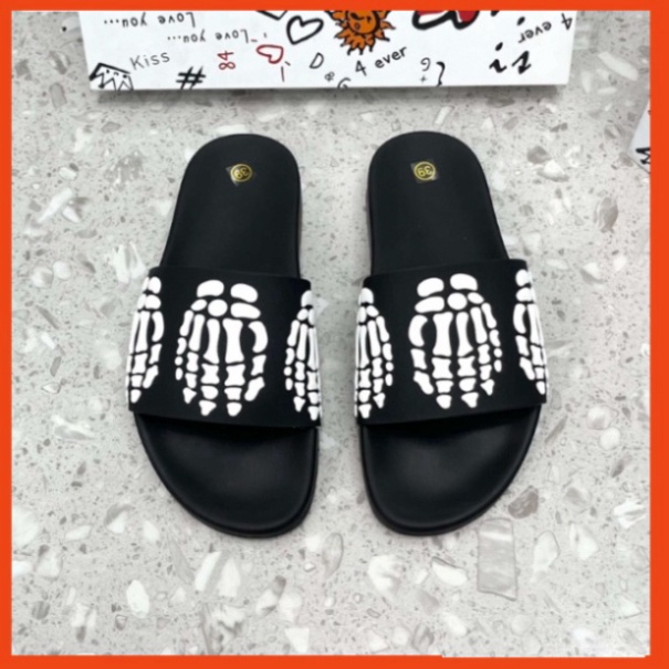 Dép quai ngang thời trang nam nữ Amiri đen xương trắng bản cao su non cao cấp,Full size 38/42 MENITY