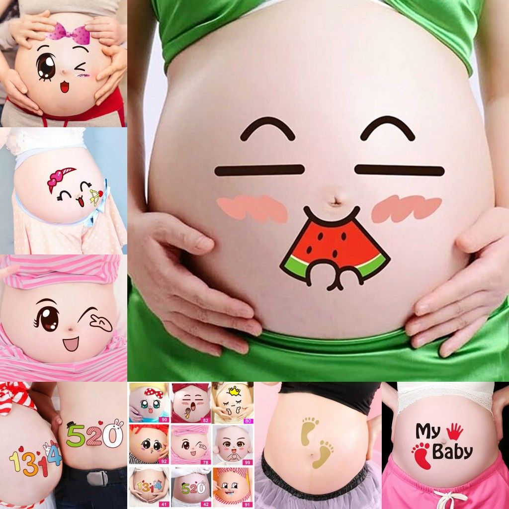 Miếng Dán Bụng Chụp Ảnh Xinh Xắn Cho Mẹ Bầu