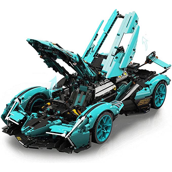 Mô hình lắp ráp Lambo V12 Blue mở cánh tỷ lệ 1:14