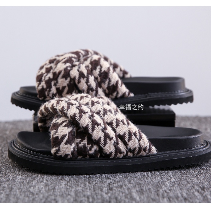 Dép đan chéo thời trang mẫu mới đế dày