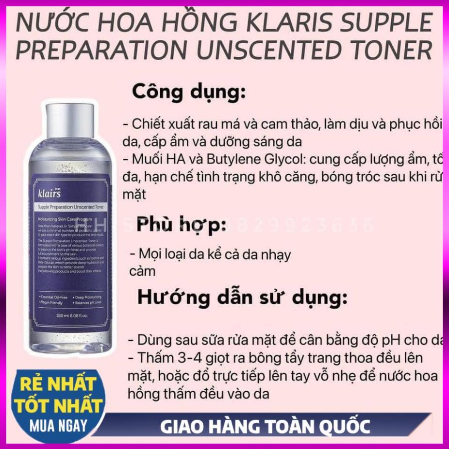 Toner Klairs - nước hoa hồng phục hồi làm dịu da Midnight Blue giảm sưng giảm mụn hiệu quả | BigBuy360 - bigbuy360.vn