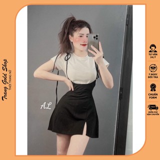 Set váy yếm xinh tiểu thư