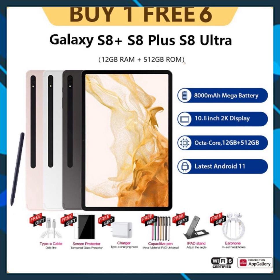 Máy tính bảng 5G mới giá rẻ Galaxy S8 8 inch 12GB RAM + 512GB pin 8000mAh full box