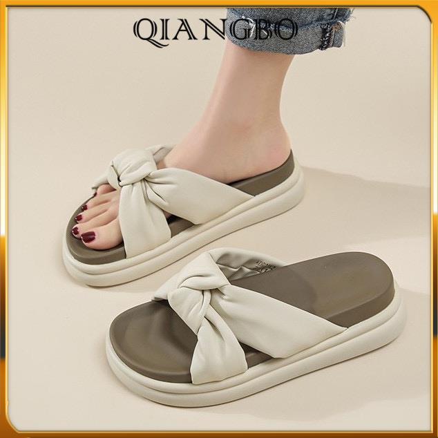 Dép dày đế dép lê đế bằng chống trượt đi biển đế dày mẫu mới đi bên ngoài