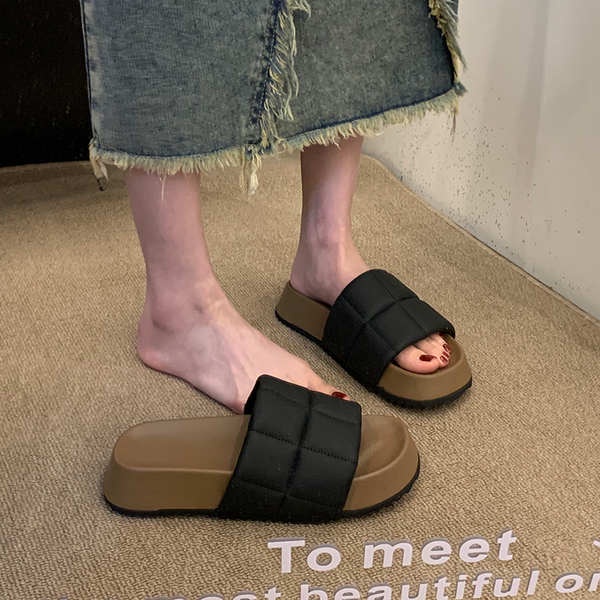 Dép lê đế dày đi ra ngoài giày đi biển phong cách mới mùa hè cho nữ