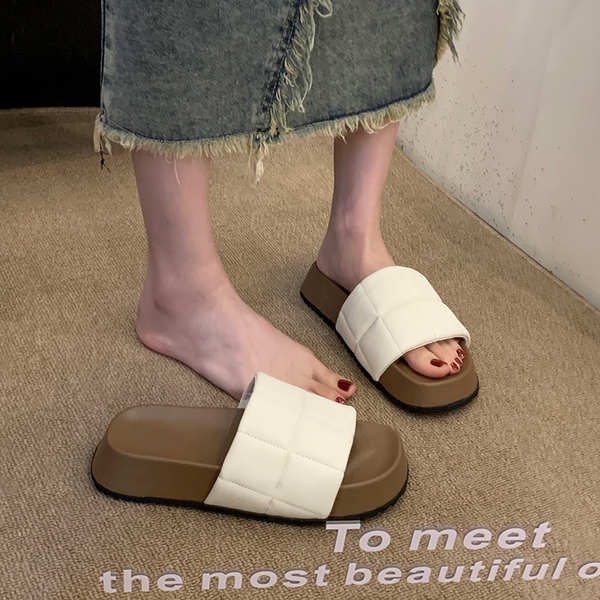 Dép lê đế dày đi ra ngoài giày đi biển phong cách mới mùa hè cho nữ